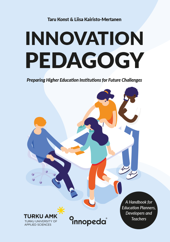 Innovation Pedagogy -kirjan kansi — Turun AMK:n julkaisutaitto, Ad Twist